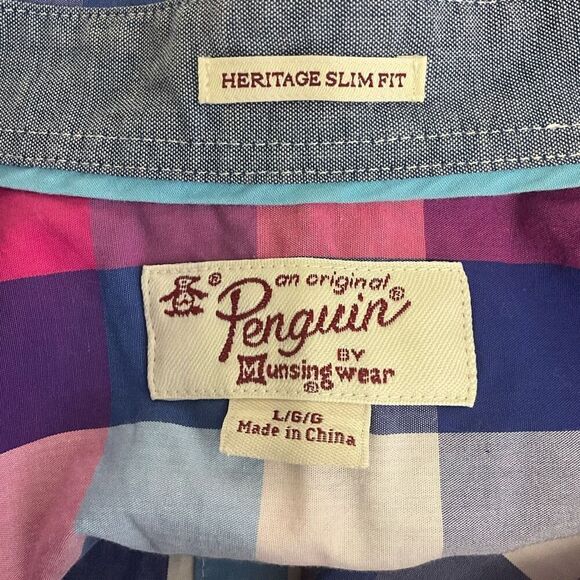 VTG An Origibal Penguin by Munsing Wear Heritage Slim Fit Button Down Shirt L - Picture 8 of 12